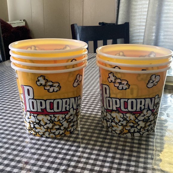 Popcorn 🍿 yellow containers , set of 7 bucket tubs - Picture 6 of 7